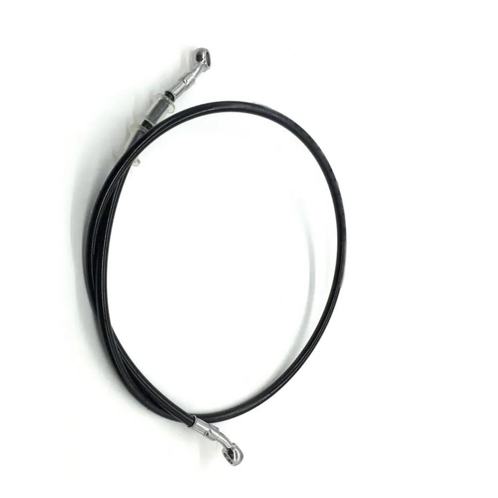 Ksxzw Black- Silver Motorbike Part Motorbike Accessories Motorcycle Braided Brake Hose Line Steel Cable Hydraulic Pipe 120Cm(Black- Silver)