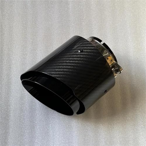Escape de coche universal negro para solucionar colas oxidadas con carbono brillante 130mm