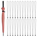 GOMAKERER パティオ傘ストラップ 24本 17.52 x 0.89インチ ブラック 傘 バンジーコード ボール付き 再利用可能 多目的 固定ストラップ キャンプアクセサリー パラソル 庭 裏庭 プール アウトドア