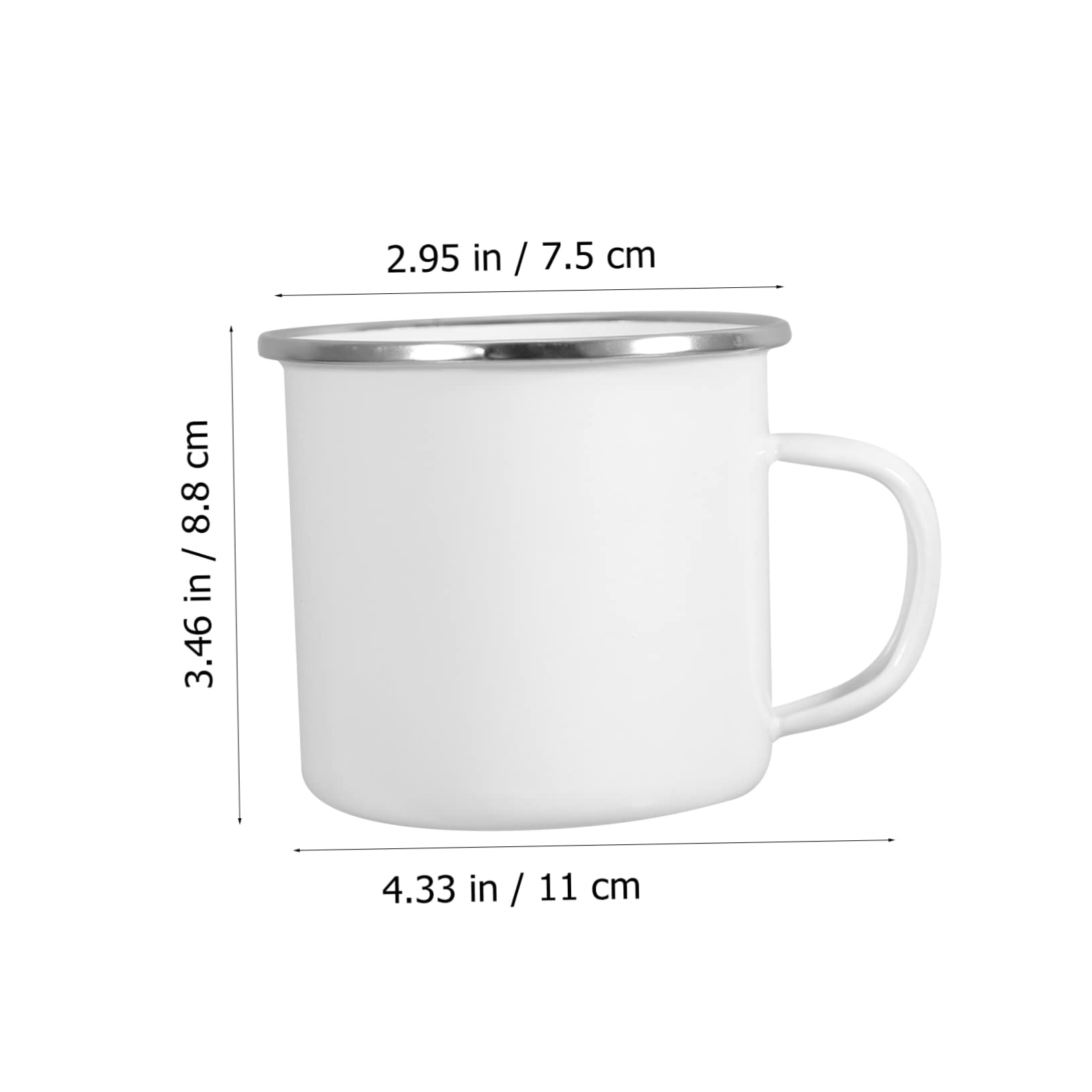 4 Stück-pack Große Weiße Emaille Kaffeebecher für Camping und Reise