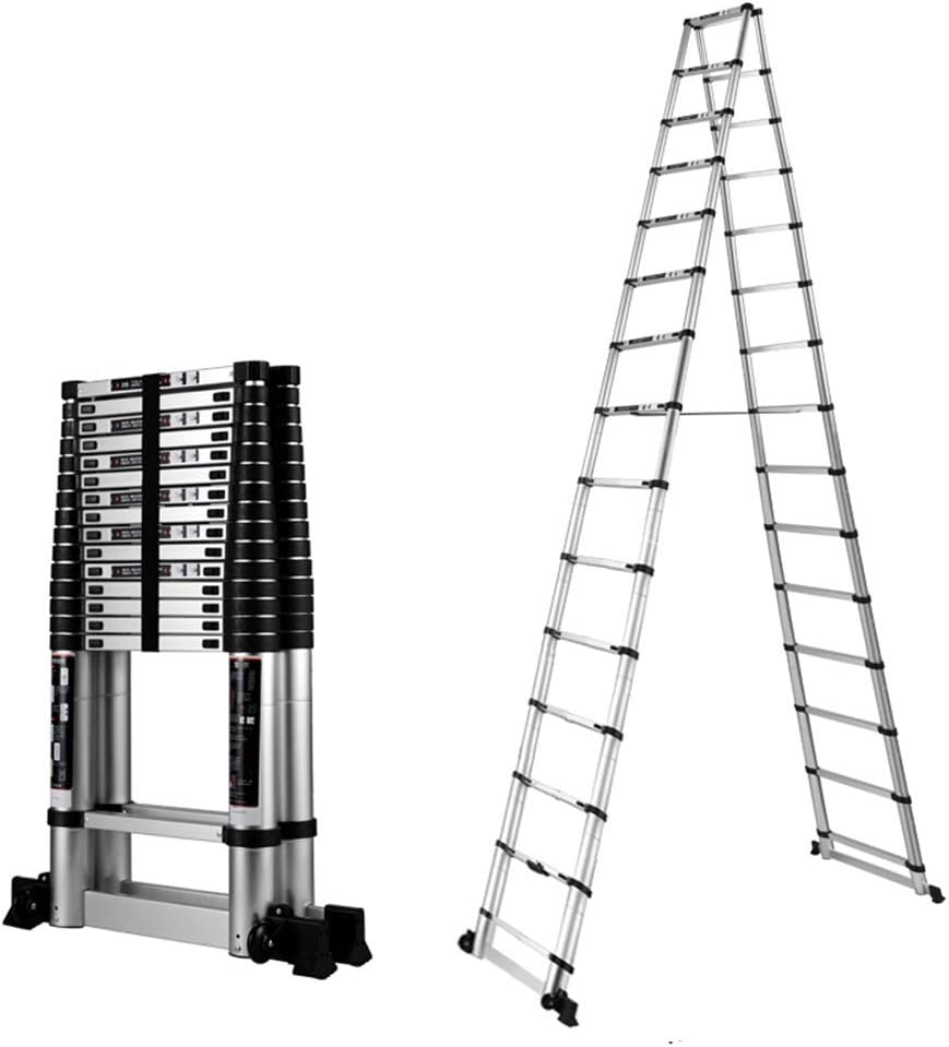 Extension Ladder Aluminum Herringbone Ladder — Thick Folding Ladder, Multi-Function Lift, Engineering Staircase for Home, Outdoor (Size : Herringbone ladder-5m+5m)