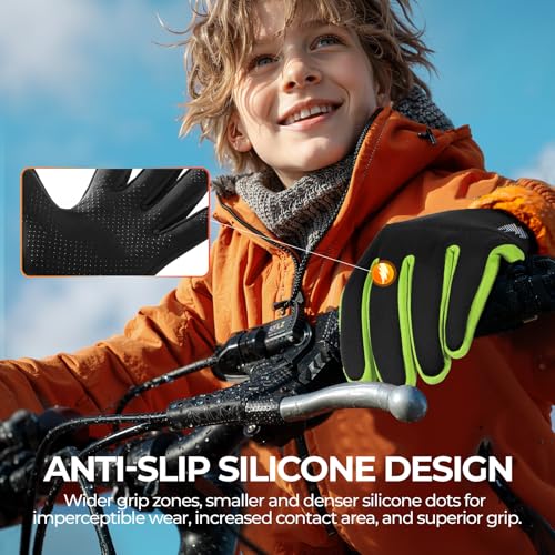 Image of rivmount Kids Warm Winter Gloves Touchscreen Water-Resistant Cycling Running Skiing in Outdoor Cold Weather for Boy Girl