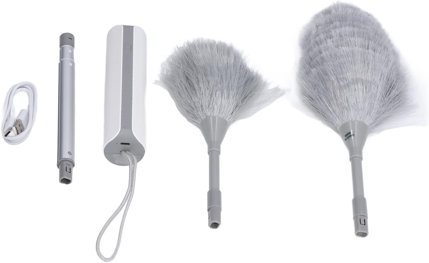 Amazon｜電動スピンダスター ハリケーンスピンダスター 電動ダストワンド 柔軟なヘッド付き マイクロファイバーフェザーダスター 天井ファン