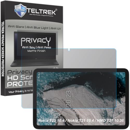 Image of Privacy Matte Anti Peep Screen Guard Compatible With Nokia T20 / Nokia T21 (10.4 Inch Tab) & HMD T21 (10.36 inch Tablet) Anti Spy Screenguard Not a Tempered Glass Screen Protector