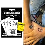 INKARTLINK Semi Permanent Tattoos, 3 Sheets of Small Temporary Tattoos, Adult Art Designs, Party Favors, Waterproof, Realistic, No Adhesive, No Reflective, Lasts 1-2 Weeks (Angels and Demons)