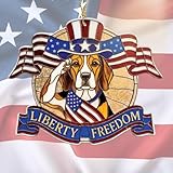 Patriotic Dog Ornaments Beagle 4th of July Decor - 250 Anniversary USA American Flag Liberty Freedom, Patriotic Tree Decorations 1776-2026, Independence Day Merchandise Gift for Dog Lovers