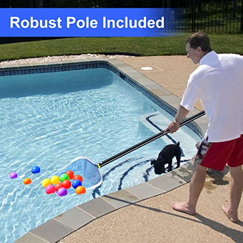 Derofit Pool Skimmer Net With Pole,Pool Net Fine Mesh With 8Ft Stain Steel Pole,Leaf Skimmer Mesh Fast Cleaning,Easy Scoop Edge,Debris Pickup Removal For Swimming Pool Hot Tub Spa Pond Cleaning #TOP6