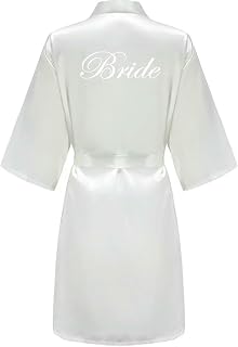 Robe Women Bridesmaid Dresses Sister Mother of the Bride Kimono Wedding Best Gift White Print