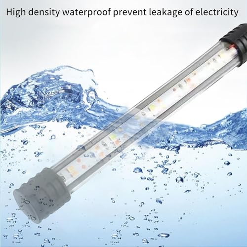 BigTron LED Aquarium Lighting, Waterproof RGB Fish Tank Light Multicolor Underwater Crystal Glass Lights (Blue White 18cm)