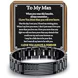 VULETO Valentines Gifts for Men Him, To My Man Stainless Steel American Flag Link Bracelet Unique Birthday Anniversary Military Jewelry Gifts Idea Presents for Husband Boyfriend Male