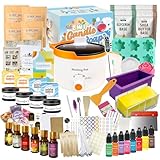 Susanou DIY 2-in-1 Candle & Soap Making Kit for Beginners, Complete Candle and Soap Craft Supplies Kit with Melting Pot, Thermometer, Soy Wax, Soap Base, Fragrance Oils, Molds & Gift Packaging
