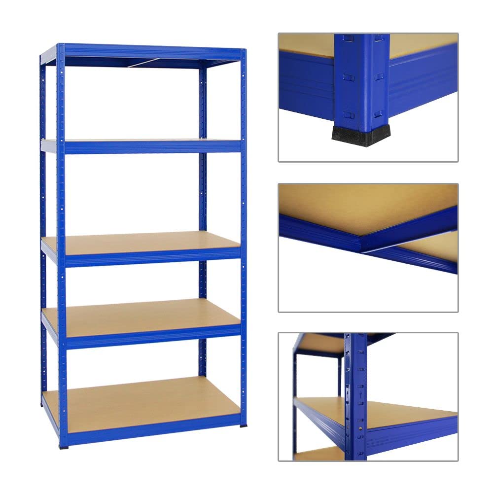 PROREGAL Schwerlastregal Slim Elephant Blau 180x90x60cm Fachlast 350kg Kellerregal, Steckregal, Garagenregal, Lagerregal