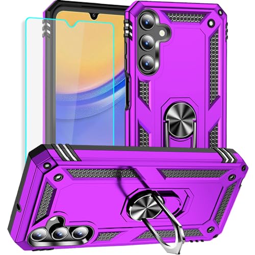 Coque pour Samsung Galaxy A15 5G robuste et étui de protection intégrale violet