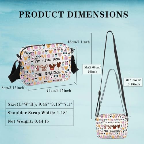 Magical Inspired Gift Family Vacation Trip Gift I'm Here For The Snacks Mouse Family Trip Snacks Zipper Crossbody Bag2