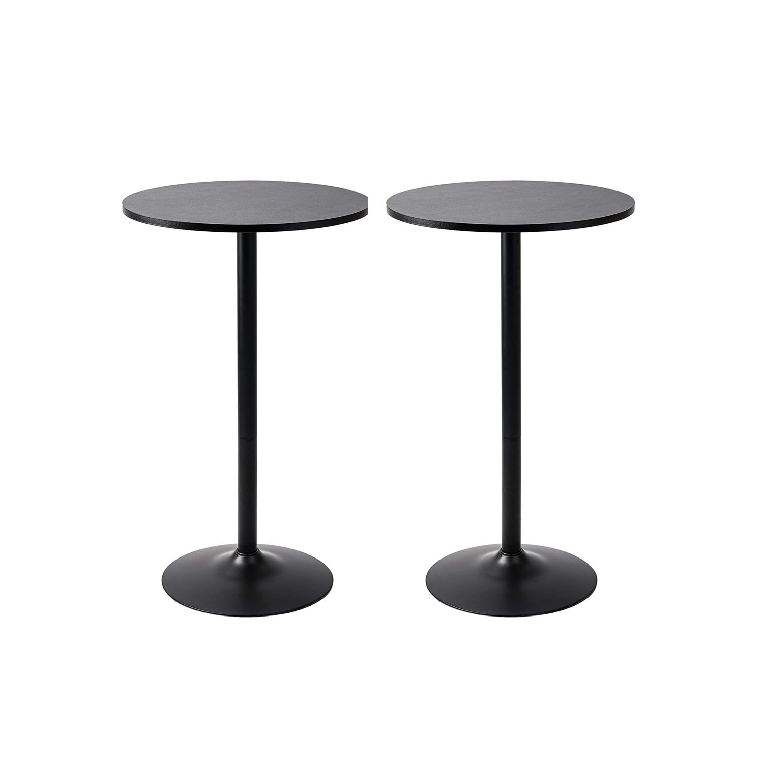 Pearington Santina 2 Pack Round Bar and Pub Table, Black Black 2-Pack