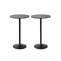 Vista 9 de Pearington Mesa de pub redonda de altura de barra, negro, 4