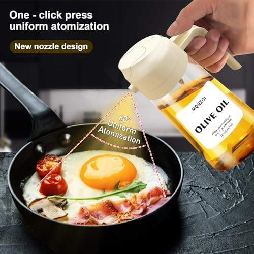 2 in 1 Glass Oil Sprayer & Dispenser,16oz/470ml Olive