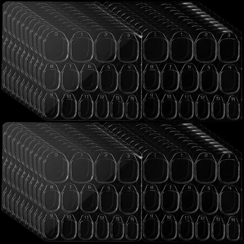 BOXOB 40 Blatt Nagelklebestreifen, 600 Stk Wasserfest Atmungsaktiv Doppelseitig Jelly Press Auf Nagelklebestreifen Transparent 15 Größen Klebeaufkleber Passend für die Meisten Menschen