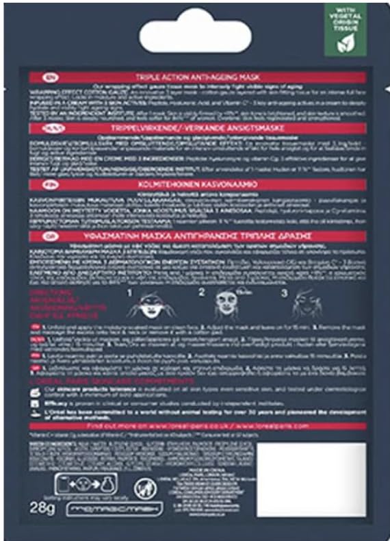 Miniatura 2 de L'oreal Paris Revitalift - Mascarilla antienvejecimiento, 6 unidades