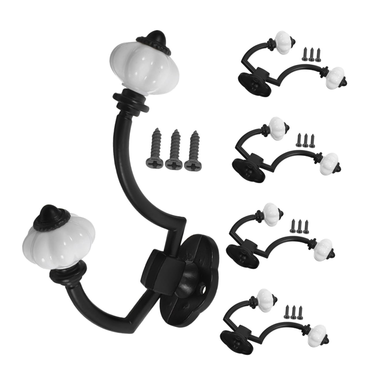 HOMSFOU 5 Piezas Ganchos de Pared Doble Zinc Retro Colgadores Vintage para Sombreros Toallas y Llaves Montaje Seguro y Ahorro de para Dormitorios y Baños