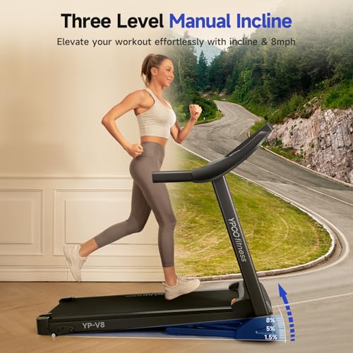 Treadmills for Home Use, Walking Pad Treadmill with Incline, Auto Foldable Treadmills for Home, 8.0 MPH Running Treadmill with Bluetooth Enabled, 300 lbs User Capacity - Thumbnail 3