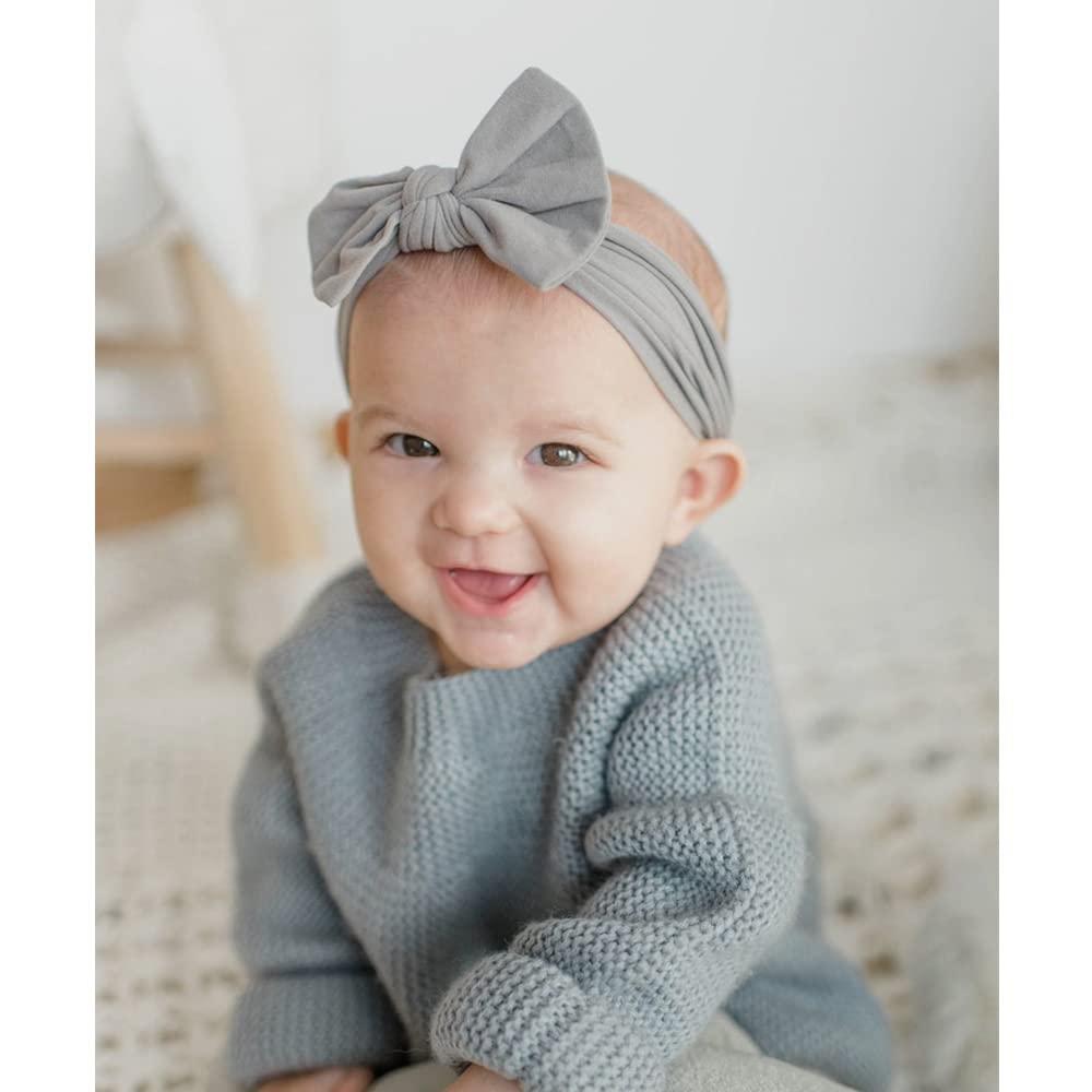8pcs Baby Headband Soft Stretchy Hairband Hair Bow Elastic for Toddler Baby Girls Newborn Infant Kids Turban Headbands (Mix Nylon Headband) - Image 4