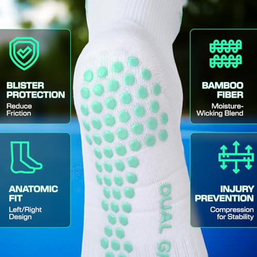 Lux DualGrip™ Pickleball Grip Socks - Cushioned Crew Athletic Compression Socks for Men & Women for Tennis, Padel & Badminton4