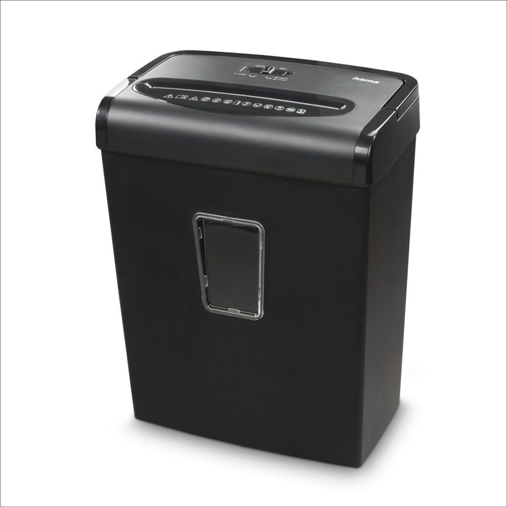 Hama Distruggidocumenti professionale Home Office (taglio a particelle, trituratore, elettrico, 8 fogli di carta, trituratore in plastica, cestino da 20 litri, livello di sicurezza 5 GDPR)