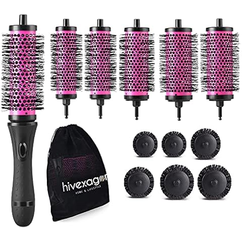 Hivexagon Round Hair Brush Set with Detachable Barrels Styling Tool, 6 Barrels 1 Handle, Small Medium Large BT023 Cover