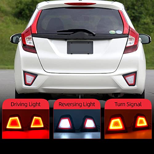 1 Par Multifunções De Carro Led Luz De Neblina Traseira Luz De Freio Pisca Luz Reversa Para Honda Ja