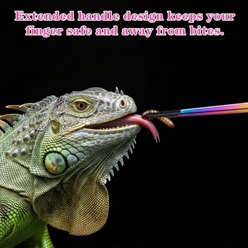 LXUEJIE 3 Stück Edelstahl Aquarium Pinzette Fütterlöffel, 27 cm Edelstahl Futterzange für Reptilien Futterpinzette mit Gummikopf Lange Aquarium-Pinzette für Eidechsen Wasserpflanze Pflanzenpinzette