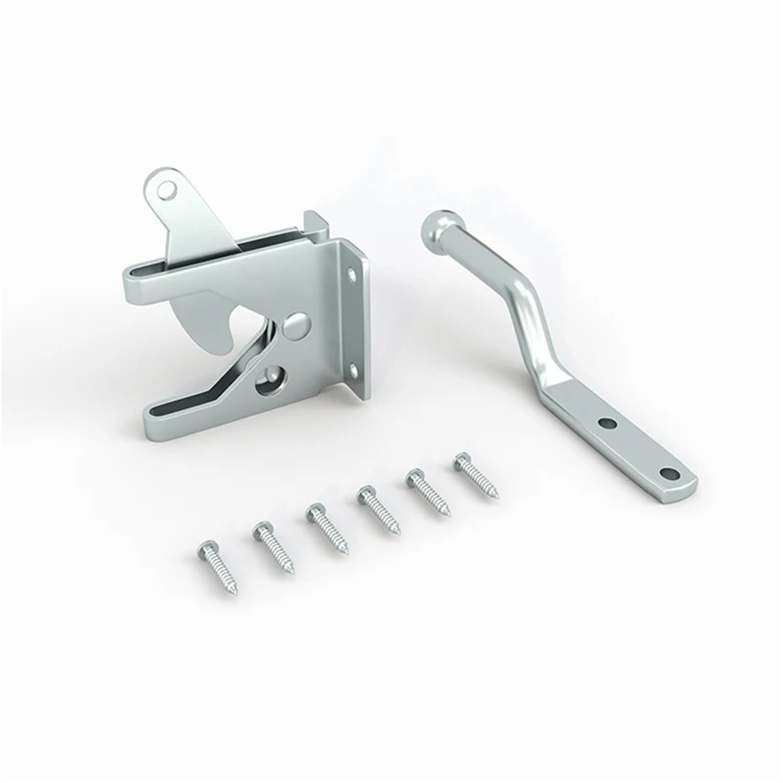 Lovssu Silver Garden Gate Latch Fence Gate Latch Carbon Steel Black/Lock Electroplated Galvanized Door Buckle Hinge(,144Mm)