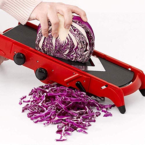 Cortadora de Verduras Mandolina Ajustable Multiuso Roja y Negra miniatura 5
