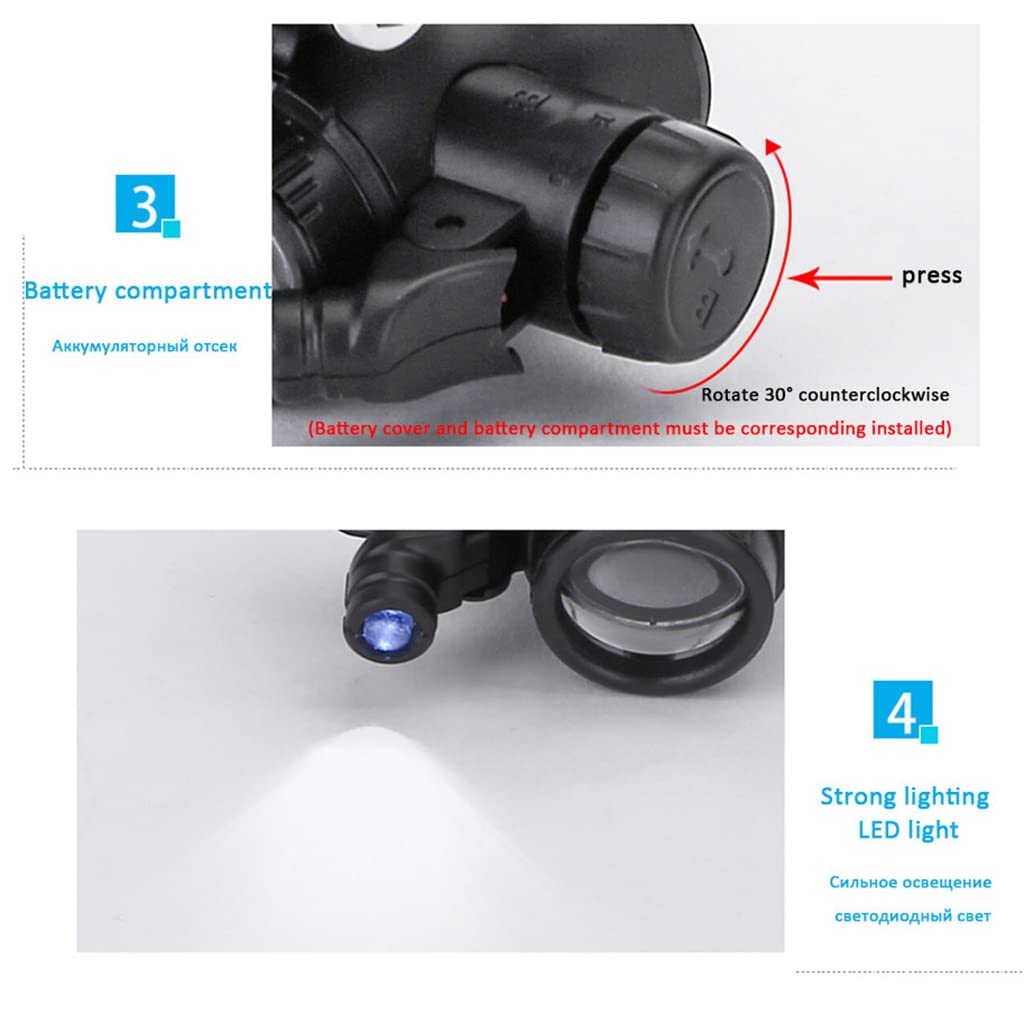 Ojos retráctiles Reloj Reparación de Grabado Procesamiento Lente Lupa con Lente luz