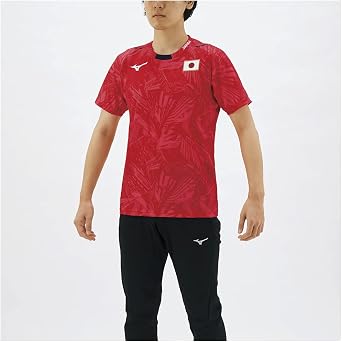 Mizuno Support T-Shirt with JAPAN Logo, Replica Model, Worn by Team, Japan National Team Replica, Unisex, Junior Size Available 32MA0505