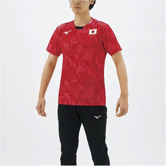 Mizuno Support T-Shirt with JAPAN Logo, Replica Model, Worn by Team, Japan National Team Replica, Unisex, Junior Size Available 32MA0505