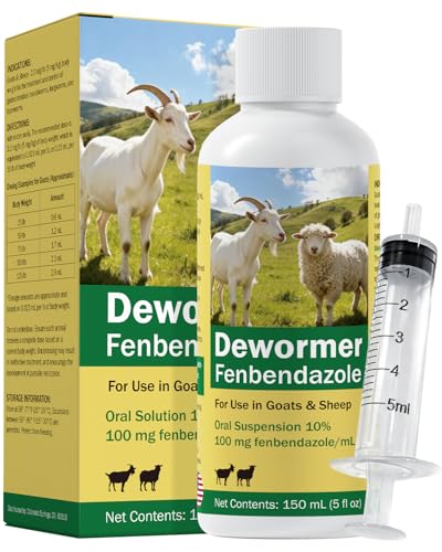 Zovax Dewormer for Goat & Sheep, Fenbendazole Dewormer Liquid for Lungworms