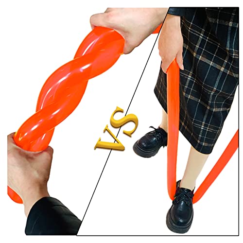 Image of Long Orange 260 Balloons Kit for Kids Party Decor, Bright Orange Long Balloons Twisting Animals Pack Thicken Latex for Halloween Orange Balloon Arch Party Decor.