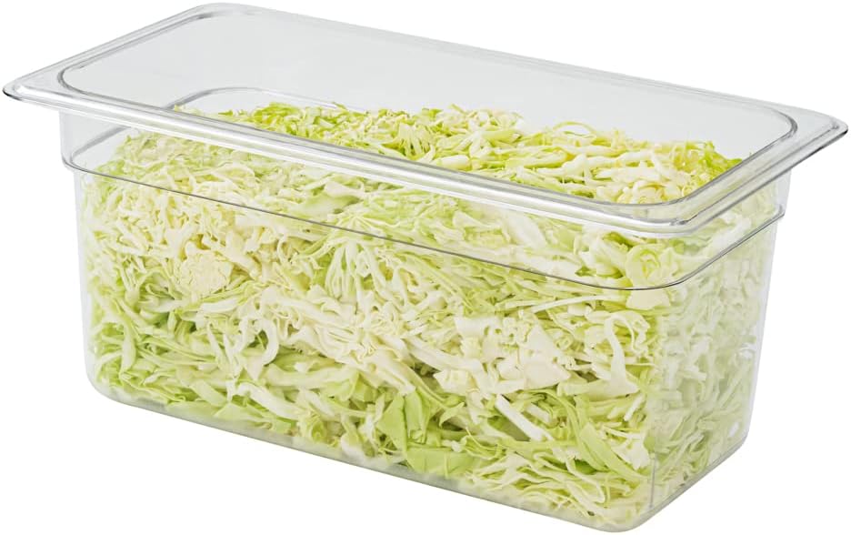 Restaurantware Met Lux 1/3 Size Food Storage Container 1 6 Inch Deep Proofing Box - Rectangle Graduated Measurements Clear Plastic Food Grade Storage Container Dishwashable Lids Sold Separately