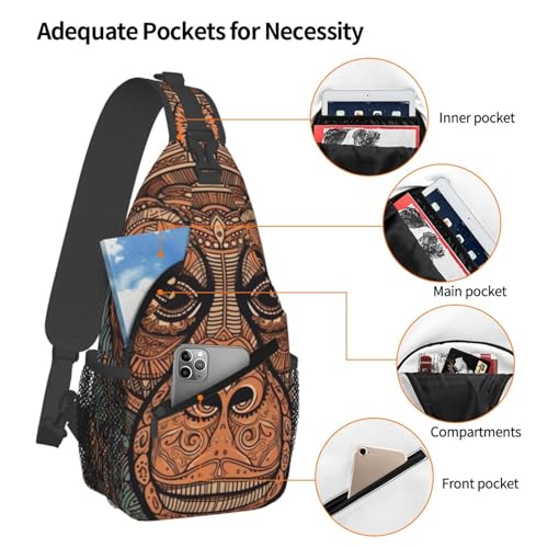 Bolso sling pequeño para senderismo con patrón tribal miniatura 4