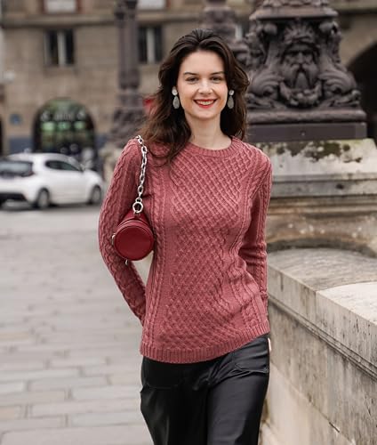 Image of v28 Women Crew Neck Knit Stretchable Elasticity Long Sleeve Sweater Jumper Pullover
