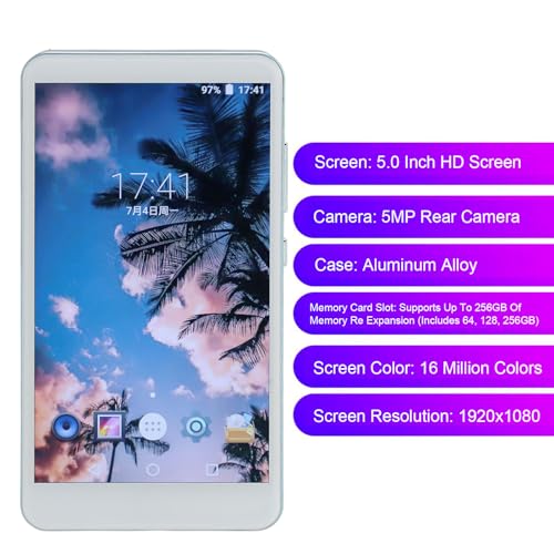 MP4 Player Com Bluetooth e Wifi, Tela de Toque FHD de 5 Polegadas MP4 Mp3 Player Com Alto-falante e