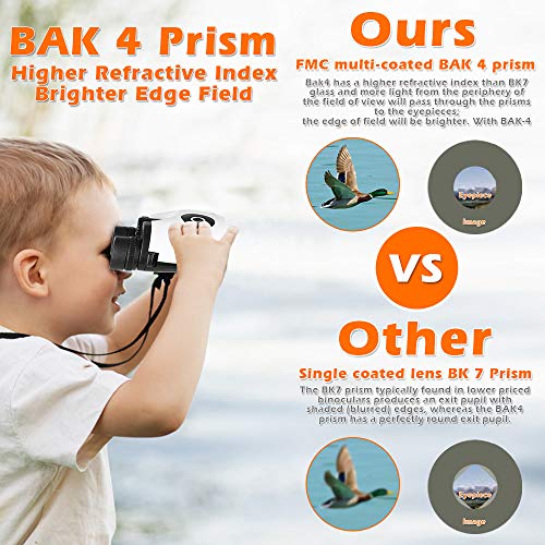 Compact Mini Binoculars for Kids – 8x21 Zoom Kids Binoculars Toy Gift Shock Proof for 3 4 5 6 7 8 9 10 11 12 13 Years Old Boys Girls Bird Watching Sporting Events Children Best Present