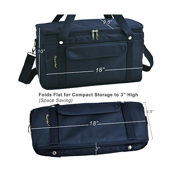 Picnic at Ascot 8025BLB 42 Can Hybrid SemiRigid Folding Cooler, Navy