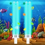 Qualirey 2 Pcs G23 Base 13 Watt UV Light Bulb Compatible with Jebao Pond Sunsun 2 Pin Base UV Light for Aquarium Compatible with Sunsun JUP 23 Grech Aquarium Filter