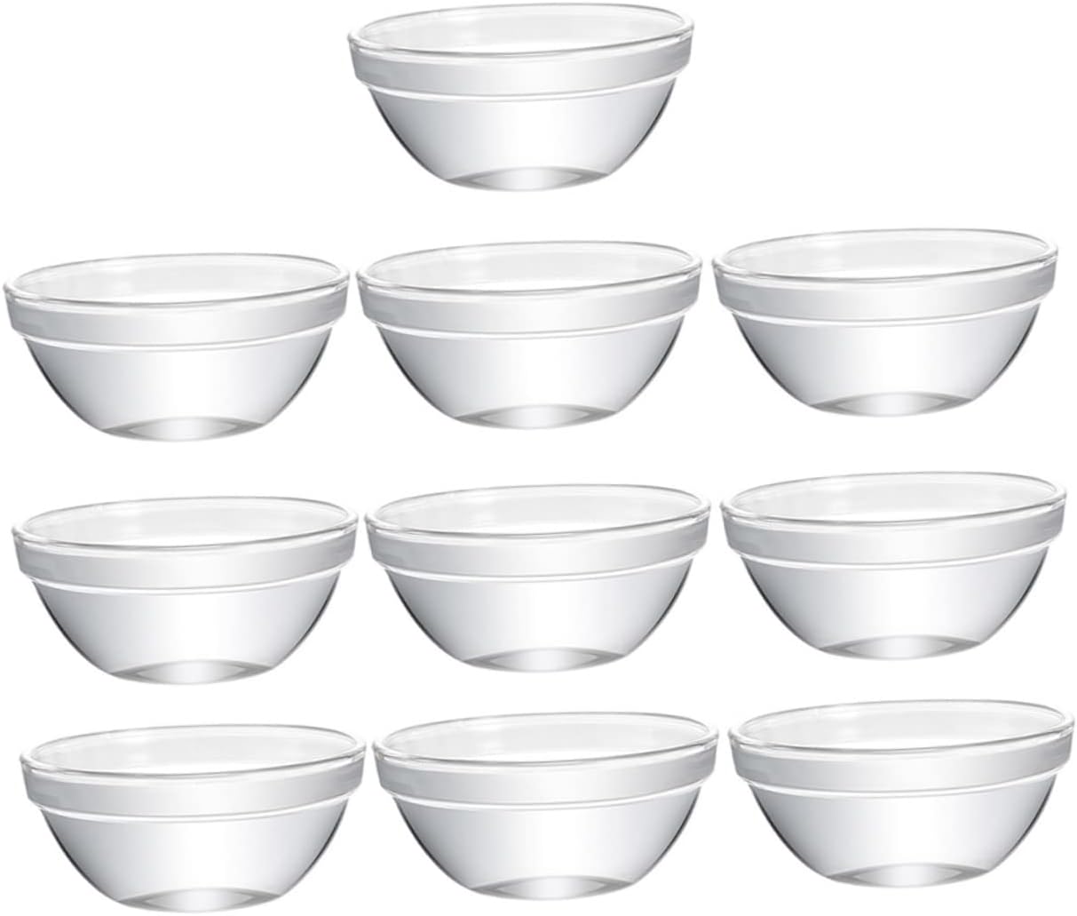 HOMSFOU 10pcs Bozai Cake Mold Bawls Glass Tiny Ramekins Small Glass Bowls Custard Cups Clear Pudding Bowl Dessert Cups Glass Small Bowls for Pudding Sauce Dish High Temperature Resistance