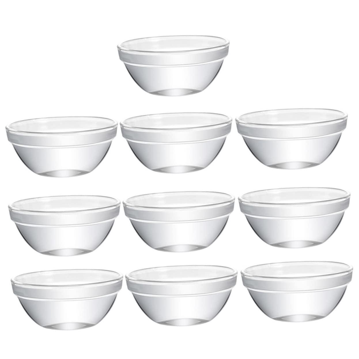 HOMSFOU 10pcs Bozai Cake Mold Bawls Glass Tiny Ramekins Small Glass Bowls Custard Cups Clear Pudding Bowl Dessert Cups Glass Small Bowls for Pudding Sauce Dish High Temperature Resistance