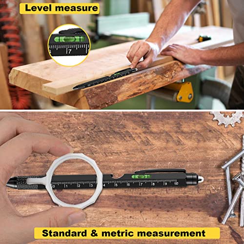 Youoklight Multi Tool Pen Set, Gift Tool Pen, Multitool Pen For Men, 9 In 1 Pen Multitool, Ruler (Metric, Imperial), Screwdriver (Flat, Cross), Bottle Opener, Level Gauge, Stylus, Led Flashlight, Pen #TOP6