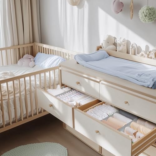 image for Criusia Drawer Organizer Clothes, 21 Pack Dresser Organizer for Baby C