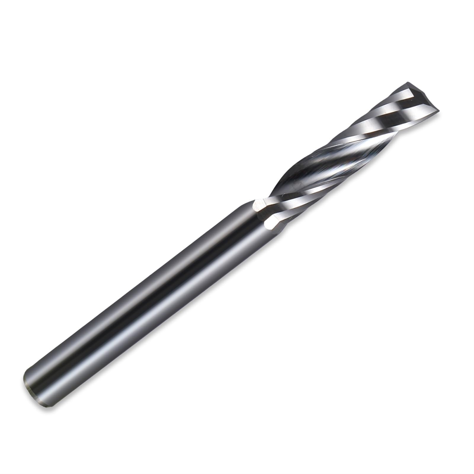 TBZOQAID 5pcs 4mm Shank Single Flute Spiral End Mills O Aluminum CNC Milling Cutter Cutting Diameter Carbide Mill for Acrylic PVC MDF Wood(4x17x45L)